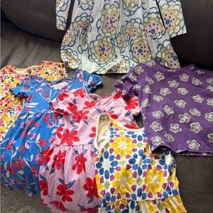 Tea Collection Floral & Geo Mixed Print Dresses - Blue, Purple, Pink, Yellow